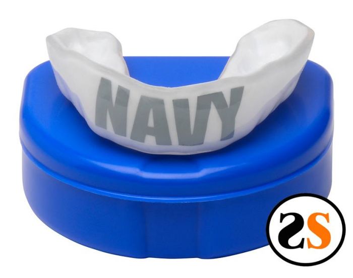 Navy Blue Mouth Guard Mouthguard Piece Teeth Protection Karate Football NEW 