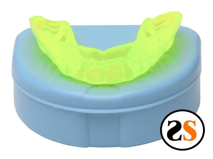 Mouth Guard Gum Shield Neon Yellow Mouth Gaurd Direct Senior Case Brand New 