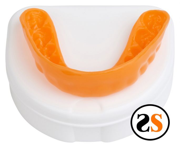 Two Multi Sport Mouthguards TapOut Adult Orange White 